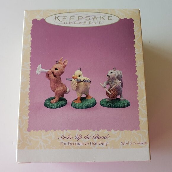 Hallmark Keepsake Ornament - 1996 Strike Up The Band 1996 Bunny, Duck, Squirrel - Picture 1 of 1